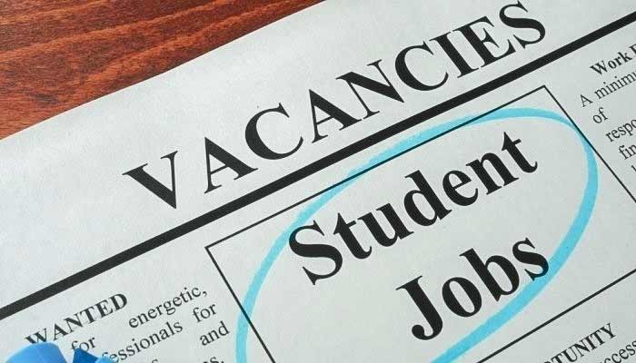 newspaper clipping showing job vacancies for students