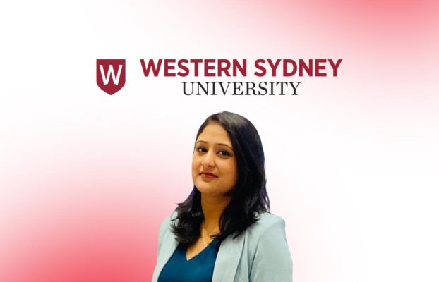 logo of western sydney university and photo of sonam aggarwal